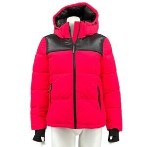BCBG‎ Maxazria Jacket Womens Small Hot Pink Quilted Puffer Coat Winter Outdoors